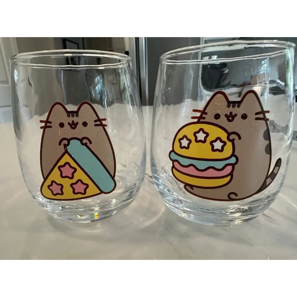 Pusheen Box Exclusive Winter 2020 Stemless Glasses Pizza Burger Snack Tumblers